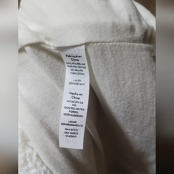 EUC ALO Yoga Oversized Sherpa Faux Fur Trench Coat Ivory Size XS - Picture 10 of 11